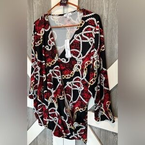 358. NWT SHAVONNE DORSEY WRAP BLOUSE plus 1X